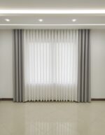 پرده حریر و مخمل پنل پانچ آماده پنجره 3 تا 4 متری - Image 5