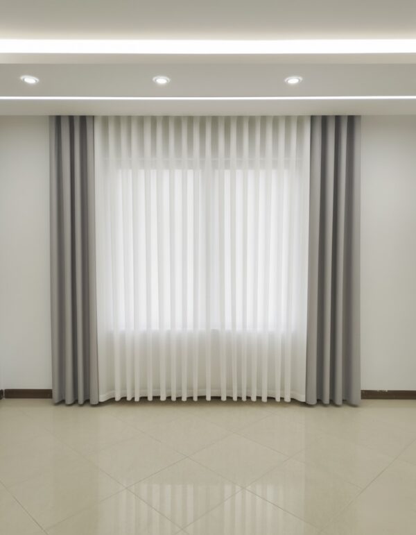 پرده حریر و مخمل پنل پانچ آماده پنجره 3 تا 4 متری - Image 5