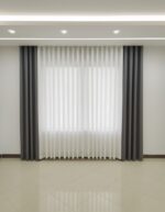 پرده حریر و مخمل پنل پانچ آماده پنجره 3 تا 4 متری